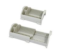 Scolapiatti posate da appoggio retrattile regolabile allungabile salvaspazio slim per cucina in plastica made in Italy (bianco caldo)