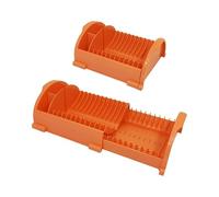 Scolapiatti posate da appoggio retrattile regolabile allungabile salvaspazio slim per cucina in plastica made in Italy (arancio)