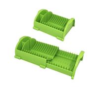 Scolapiatti posate da appoggio retrattile regolabile allungabile salvaspazio slim per cucina in plastica made in Italy (verde)