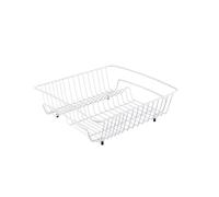 Scolapiatti Quadrato per Lavello - Colapiatti da Cucina per Piatti e Bicchieri, in Metallo, 40x37x14cm, Bianco