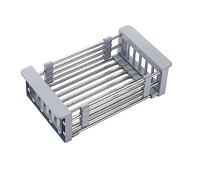 Scolapiatti regolabile for lavello Scolapiatti in acciaio inox Scolapiatti for frutta e verdura Si adatta alla maggior parte dei lavelli ed è facile da spostare secondo necessità (Size : S)