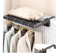 Scolapiatti regolabile per termosifone a 3 bar, capacità 50 kg, in acciaio al carbonio, con staffe, distanza tra le pareti di 1-16 cm, perfetto per un'asciugatura efficiente dei vestiti (nero, 60 cm)