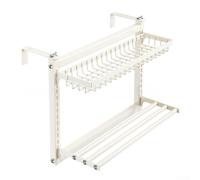 Scolapiatti regolabile per termosifone, per uso domestico, resistente al calore, capacità di carico 5 kg, 42,3 x 20 x 60 cm, bianco