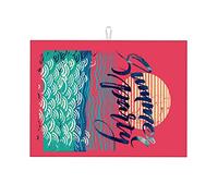 Scolapiatti retrò con personalità per il bancone della cucina, poster illustrativo con lettere ispiratrici, tappetino asciutto resistente, piccolo, 16 x 18 pollici