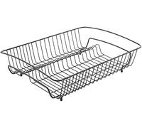 Scolapiatti Rettangolare per Lavello - Scolapiatti per Piatti e Bicchieri per Cucina, in Metallo, 50x37x14cm, Nero