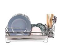 Scolapiatti, Scolapiatti di Scarico Organizzatore for Stoviglie a 1 Livello con Portabicchieri Grande Capacità for Bancone Bella Cucina/L Antiruggine/S(S)