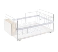 Scolapiatti Scolapiatti In Acciaio Inox Con Scolapiatti Rimovibile Vassoio Portaposate In Plastica Rimovibile Per Piano Cucina Scolapiatti Per Utensili(White)