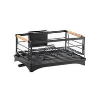 Scolapiatti, Scolapiatti in ferro multicolor, ripiano da cucina a rete intera, facile organizzazione(Black)