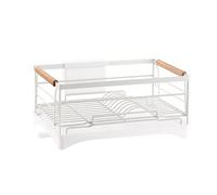 Scolapiatti, Scolapiatti in ferro multicolor, ripiano da cucina a rete intera, facile organizzazione(White)