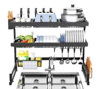 Scolapiatti sopra il lavello con 3 ripiani e porta utensili per un'organizzazione efficiente del bancone della cucina