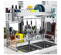 Scolapiatti sopra il lavello, grande scolapiatti per l'organizzazione della cucina, organizer salvaspazio per mensole