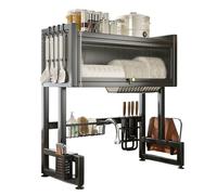 Scolapiatti sopra il lavello, organizer salvaspazio da banco con portautensili, design antipolvere per cucina, camera da letto, soggiorno