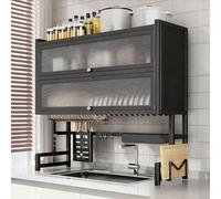 Scolapiatti sopra il lavello, scolapiatti a tre livelli con coperchio, salvaspazio, scolapiatti da cucina, organizer per piatti, bicchieri e ciotole