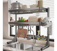 Scolapiatti sopra lavello, scolapiatti in acciaio inox, regolabile