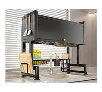 Scolapiatti sopraelevato per lavello Coperto Lar - Scolapiatti salvaspazio da Cucina da 75 cm, Nero - Include scolapiatti, Ideale per asciugare e riporre in Modo efficiente nelle cucine picc