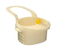 Scolapiatti sospeso per lavello con coperchio inferiore a sgancio rapido | Cestello in rete rimovibile con gancio per rubinetto e base a pulsante per un facile smaltimento dei residui di cibo.