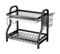 Scolapiatti Stabile Asciugapiatti In Ferro Con Scolapiatti Rimovibile Portautensili Per Bancone Cucina Moderno Organizzatore da Cucina(42 * 23.5 * 40cm)