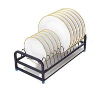Scolapiatti Stabile Cucina Monostrato Stoccaggio Home Organizer Ciotola Piatto Scolapiatti Scaffale Portapiatti In Acciaio Inossidabile Moderno Organizzatore da Cucina(Black)