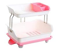 Scolapiatti Stabile Doppio Strato Stendino Stoccaggio Scolapiatti Scaffale Cucina Stoviglie Tazza Ciotola Organizzatore Moderno Organizzatore da Cucina(Grün)