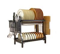 Scolapiatti Stabile Piatto Per La Casa Stendino Piatto Cucina Scaffale Piatto Bacchette Coltello E Forchetta Stoccaggio Moderno Organizzatore da Cucina(Black,52 * 23.5 * 41cm)