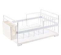 Scolapiatti Stabile Portapiatti In Metallo Portaoggetti Da Cucina Scolapiatti Scolapiatti Scolapiatti Porta Lavello Da Cucina Vassoio Per Piatti Scaffale Per Ciotola Moderno Organizzatore da Cucina(Wh