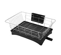 Scolapiatti Stabile Scaffale Di Scarico Della Cucina Scolapiatti Piatti Ciotola Portaoggetti Per Asciugatura Scolapiatti In Acciaio Inossidabile Scaffale Da Cucina Moderno Organizzatore da Cucina(Blac