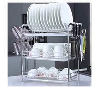 Scolapiatti Stabile Scaffale Per Piatti In Acciaio Inossidabile Scaffale Per Lavello Portaposate Antiscivolo Organizzatore Per Stendibiancheria Da Cucina Moderno Organizzatore da Cucina(F)