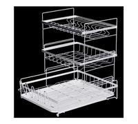Scolapiatti Stabile Scaffale Per Piatti In Metallo Scaffale Da Cucina Stoviglie Per Posate Scaffale Per Armadietto Scaffale Per Asciugatura Moderno Organizzatore da Cucina(White,35 * 44 * 47cm)