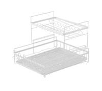 Scolapiatti Stabile Scaffale Per Piatti In Metallo Scaffale Da Cucina Stoviglie Per Posate Scaffale Per Armadietto Scaffale Per Asciugatura Moderno Organizzatore da Cucina(White,35 * 44 * 41cm)