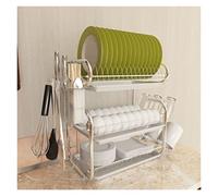 Scolapiatti Stabile Scaffale Per Scolapiatti Da Cucina In Acciaio Inox A 3 Livelli Moderno Organizzatore da Cucina(A)