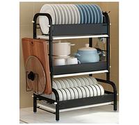 Scolapiatti Stabile Scaffale Scolapiatti In Acciaio Inox, Ripiano Per Organizzazione Cucina E Set Scolapiatti Rimovibile Moderno Organizzatore da Cucina(3 tier)