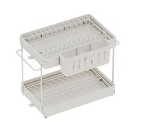 Scolapiatti Stabile Scolapiatti A 2 Ripiani Con Portautensili Per Ripiano Portaoggetti Da Cucina Moderno Organizzatore da Cucina(White)