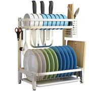 Scolapiatti Stabile Scolapiatti A 2 Ripiani Con Portautensili, Portacoltelli E Scolapiatti Per Il Bancone Della Cucina Moderno Organizzatore da Cucina
