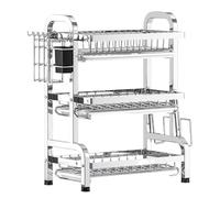 Scolapiatti Stabile Scolapiatti A 3 Ripiani Con Portautensili, Portacoltelli E Scolapiatti Per Il Piano Di Lavoro Della Cucina Moderno Organizzatore da Cucina