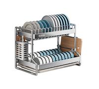 Scolapiatti Stabile Scolapiatti A 3 Ripiani Con Portautensili, Tagliere E Scolapiatti Per Cucina Moderno Organizzatore da Cucina(42 * 24.5 * 30cm)