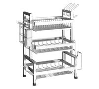 Scolapiatti Stabile Scolapiatti A 3 Ripiani In Acciaio Inox, Scolapiatti, Scolapiatti Multifunzionale, Ripiano Portaoggetti Da Cucina Moderno Organizzatore da Cucina