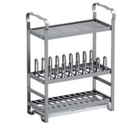 Scolapiatti Stabile Scolapiatti A 3 Ripiani, Salvaspazio, Con Cuscinetti Antiscivolo Moderno Organizzatore da Cucina