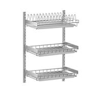 Scolapiatti Stabile Scolapiatti A Parete Senza Punzonatura Scolapiatti In Acciaio Inossidabile 304 Scaffale Per Stendino Da Cucina Moderno Organizzatore da Cucina(3-Tier)