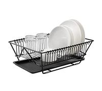 Scolapiatti Stabile Scolapiatti Da Cucina Con Scolapiatti Da Appoggio Portautensili Organizer Per La Casa Nero Bianco Moderno Organizzatore da Cucina(Black)