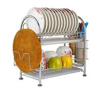 Scolapiatti Stabile Scolapiatti In Acciaio Inossidabile A 2 Strati Con Vassoio Raccogligocce Scolapiatti Da Cucina Scolapiatti Da Cucina Scolapiatti Per Stoviglie Moderno Organizzatore da Cucina