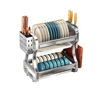 Scolapiatti Stabile Scolapiatti In Acciaio Inossidabile, Scolapiatti Con Scolapiatti, Per Riporre L'organizzatore Del Bancone Della Cucina Moderno Organizzatore da Cucina(36 * 26.5 * 41.5cm)