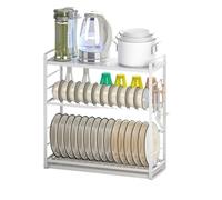 Scolapiatti Stabile Scolapiatti In Acciaio Inox A 3 Ripiani Con Vassoio Scolapiatti Salvaspazio Per Il Bancone Della Cucina Moderno Organizzatore da Cucina