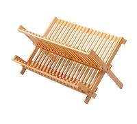 Scolapiatti Stabile Scolapiatti In Bambù Per Asciugatura Scolapiatti Scolapiatti Da Cucina Mensola Da Tavolo Porta Coperchio Moderno Organizzatore da Cucina(45 * 24.5 * 26cm)