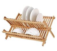 Scolapiatti Stabile Scolapiatti in bambù Scolapiatti multifunzione Scolapiatti Piatti pieghevoli Scolapiatti Piatti a doppio strato Stendino da cucina Moderno Organizzatore da Cucina