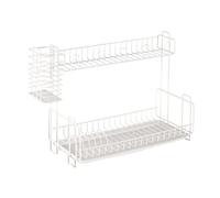Scolapiatti Stabile Scolapiatti In Metallo Moderno Con Portautensili Staccabile Per Scolapiatti, Portabicchieri Per Riporre I Ripiani Della Cucina Per La Cucina Moderno Organizzatore da Cucina(White)