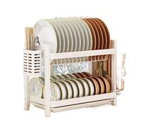 Scolapiatti Stabile Scolapiatti In Metallo Piatto Scolapiatti Stendino Per Spezie Stoccaggio Lavello Supporto Per Stoviglie Scolapiatti Moderno Organizzatore da Cucina(White,44 * 20 * 30cm)