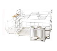 Scolapiatti Stabile Scolapiatti Scolapiatti Con Scolapiatti Portaposate, Scolapiatti Con Scolapiatti Per Bancone Da Cucina Moderno Organizzatore da Cucina(White)