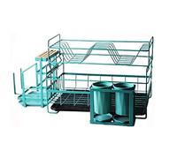 Scolapiatti Stabile Scolapiatti Scolapiatti Con Scolapiatti Portaposate, Scolapiatti Con Scolapiatti Per Bancone Da Cucina Moderno Organizzatore da Cucina(Blue)