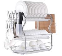 Scolapiatti Stabile Scolapiatti Scolapiatti In Acciaio Inossidabile A 3 Livelli Con Scolapiatti E Portaposate Stendino Per Piatti Da Cucina Moderno Organizzatore da Cucina