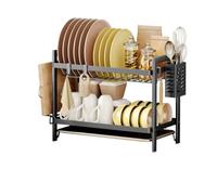 Scolapiatti Stabile Scolapiatti Scolapiatti Robusto E Durevole Per Risparmiare Spazio In Cucina Moderno Organizzatore da Cucina(Black,44 * 24 * 34CM)